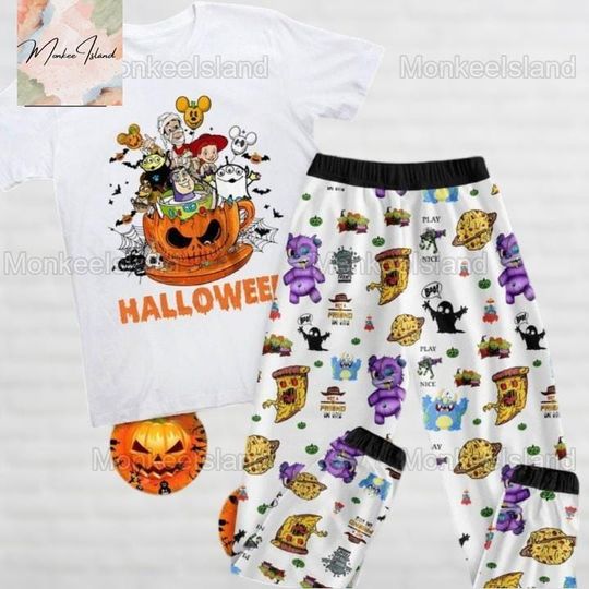 Toy Story Halloween Pajamas, Woody, Buzz Lightyear, Jessie Halloween Shirt, Halloween Pumpkin Pj Set, Trick Or Treat Tee