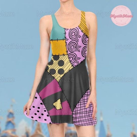 Halloween Sally Cosplay Costume Dress, Nightmare Before Christmas Merch, Disney Skater Dress, Spooky Season Merch, Gift For Her
