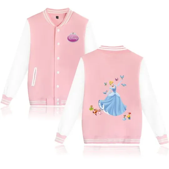 Snow White Princess Baseball Jacket Men Women Hip Hop Harajuku Jackets Streetwear Kids Boys Girls Loose College Coats