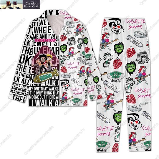 Green Day Thick Pajamas, Green Day Band Music Pajama Set Women, Green Day Rock Band Pjs Family, Green Day American Idiot Midnight Shirt