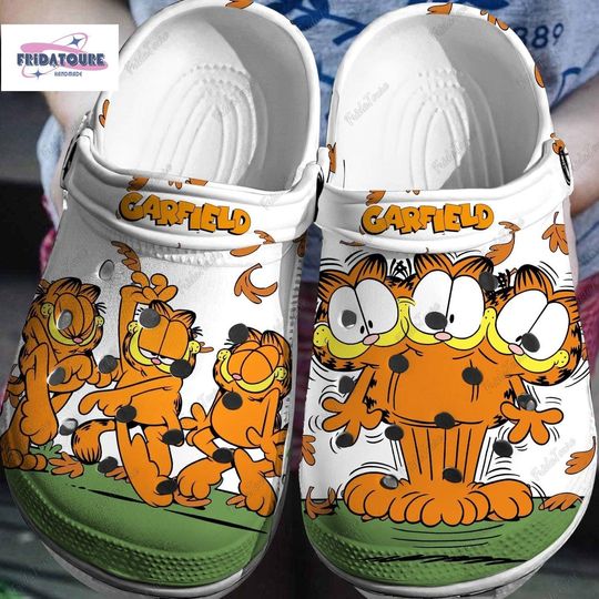 Halloween Garfield Shoes, Garfield Cat Sandals, Disney Cat Sneakers, Horror Cartoon Slippers For Her, Halloween Shoes Gift For Kids