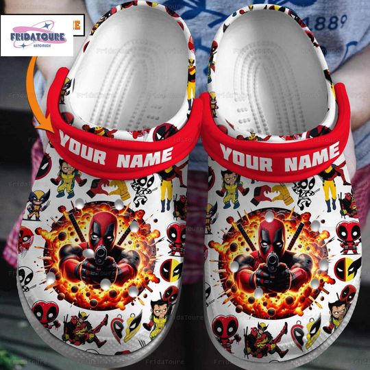 Deadpool Halloween Shoes, Deadpool Wolverine Sneakers, Wolverines Sandals, Deadpool Superhero Sandals, Deadpool Summer Slippers