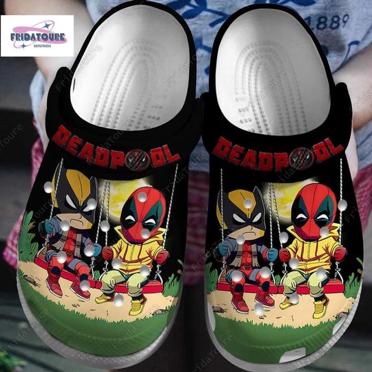 Deadpool Christmas Shoes, Deadpool Movie Sandals, Deadpool Wolverine Slipper, Superhero Xmas Shoes For Man, Wolverine And Deadpool Shoe