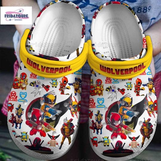Wolverpool Cartoon Shoes, Shoes Comfortable For Men Women And Kids, Deadpool Marvel Sneakers For Fan, Deadpool Wolverine Sandals