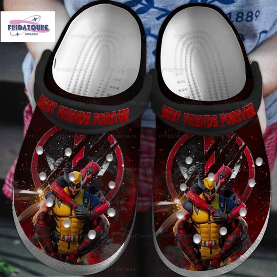Wolverpool & Deadpool Shoes, Funny Hero Heart Sign Sneakers, Superhero Love Sandals, Deadpool Movie Slippers, Gift For Couple