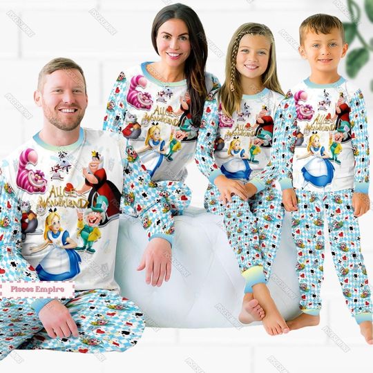 Alice Disney Pajamas Set, Alice In Wonderland Shirt, Cheshire Cat Pajamas