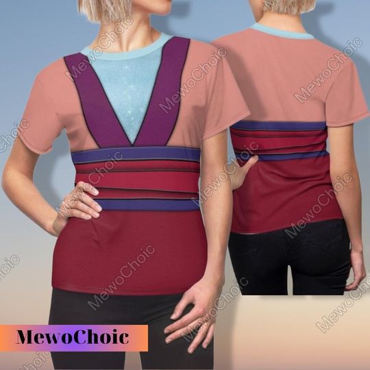 Halloween Mulan Cosplay Disney T-Shirt, Costume Cosplay 3D Shirt