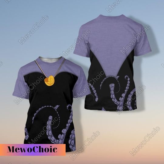 Halloween The Little Mermaid Ursula Costume Cosplay 3D Shirt, Disney Villains Costume