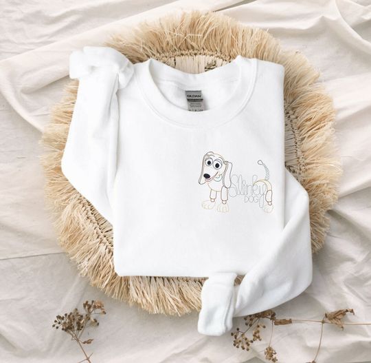 Slinky Dog Autograph Embroidered Unisex Crewneck Sweatshirt | Disney World Sweatshirt