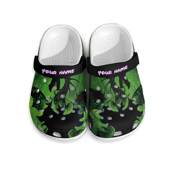 Dragon Maleficent Disney 82 Personalized  Comfort Shoes, Personalized Your Name Clogs