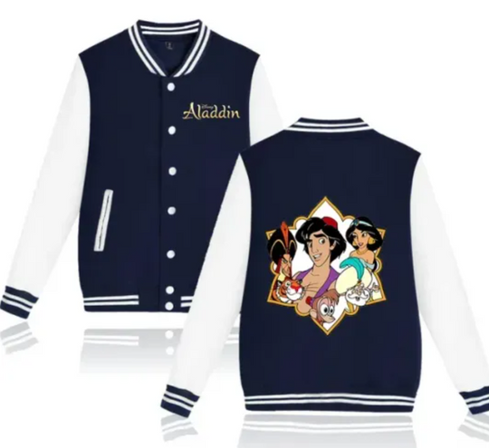 Disney Aladdin Varsity Baseball Jacket Men Women Hip Hop Harajuku Jackets Kids Boys Girls Single Coats