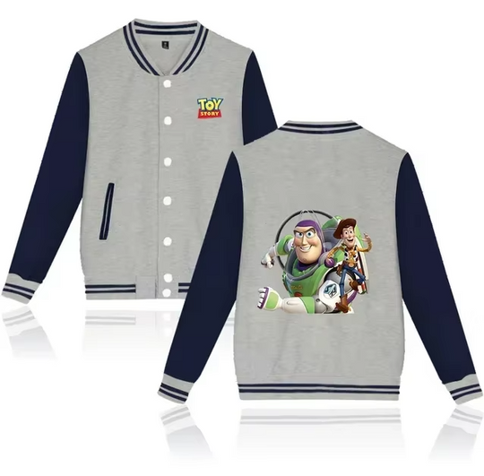 Disney Toy Story Buzz Lightyear Varsity Baseball Jacket Men Women Hip Hop Harajuku Jackets Kids Boys Girls Single Coats
