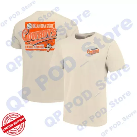 Men's Oklahoma State Cowboys Baseball Around The Horn Sand T-Shirt