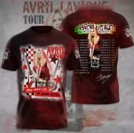 Avril Lavigne Princess The Greatest Hits 3D T-Shirt Gift For Fans All Sizes
