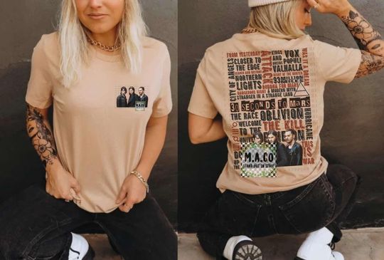 30 Seconds to mars song title tshirt 30 seconds to mars merch shirt