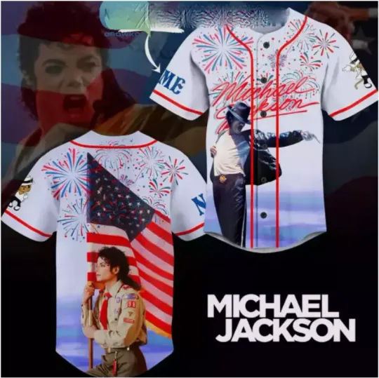 Personalized Michael Jackson Baseball Jersey 3D Shirt King Of Pop Gift All Size