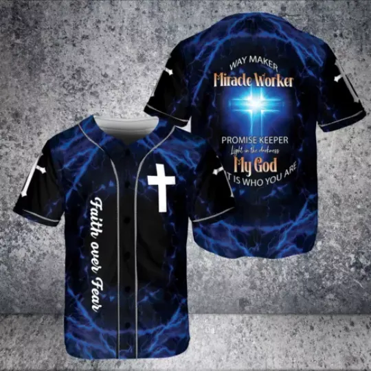 Jesus Way Maker Miracle Worker Baseball Jersey Shirt - Gift For God Lover