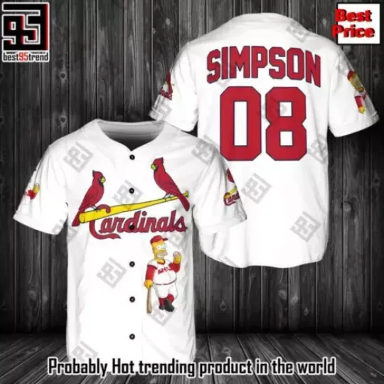 Personalized-Homer Simpson St.Louis Cardinals Baseball Shirt