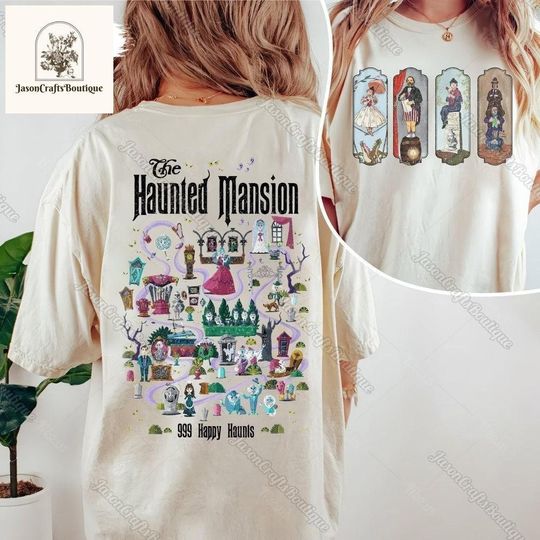 Haunted Mansion Map Comfort Colors Shirt, Foolish Mortals Shirt, Stretching Room Shirt, Disney Movie Halloween Shirt, Disney Trip Shirt