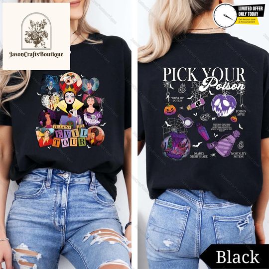 Halloween Villains Tour Shirt, Pick Your Poison Shirt, Disneyland Villains Tour Shirt, Villains Character Shirt, Disney Family Trip Tee