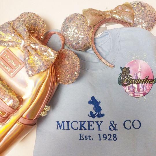 Mickey and Co monochromatic embroidered tshirt | Mickey mouse shirt