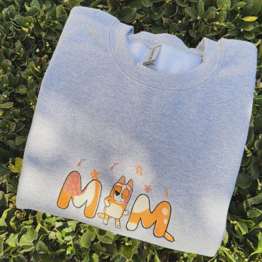 Embroidered "Mom" BlueyDad Sweatshirt