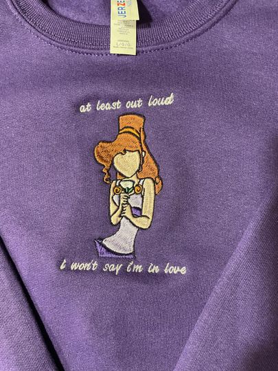 Disney Megara Hercules Embroidered Sweatshirt or Hoodie | Won't Say I'm in Love