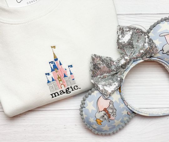 Magic Kingdom Embroidered Sweatshirt | Embroidery Magic Castle Disney World