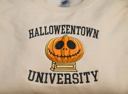 Halloweentown University Embroidered Sweater Inspired by Disney's Nightmare Before Christmas