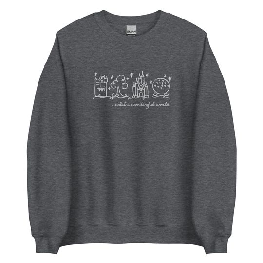 Disney World Parks EMBROIDERED White embroidery Sweatshirt