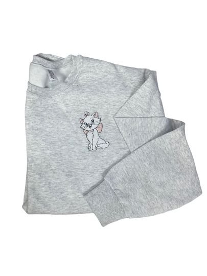 Marie from Aristocats Disney Movie Embroidered Crewneck Sweatshirt