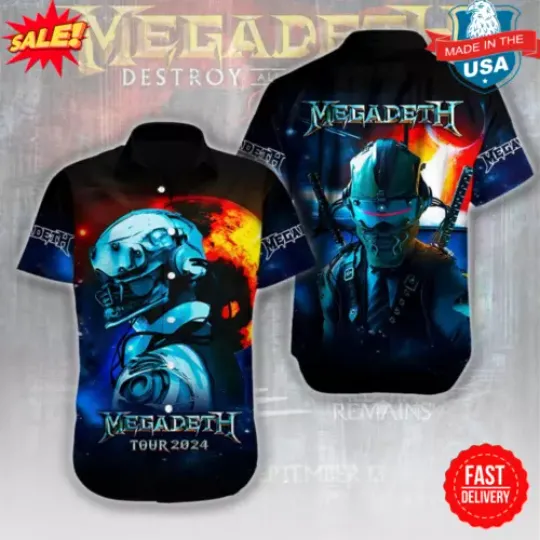 Megadeth Tour 2024 Tropical Hawaiian Shirt
