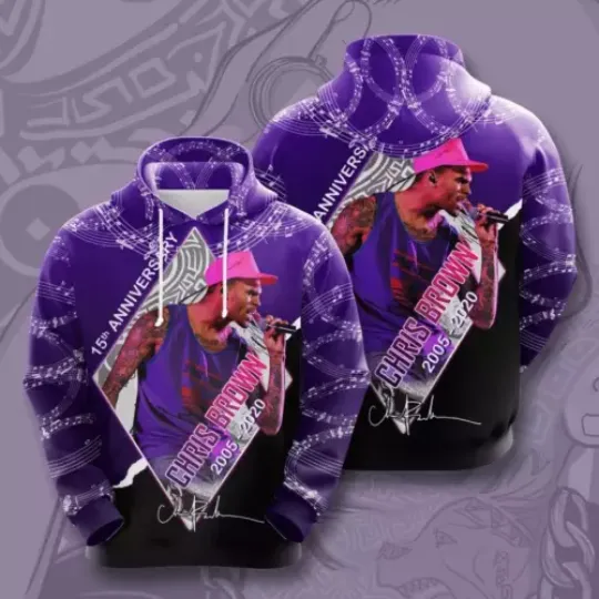 Hoodie Singer Hoodie Chris Brown 3D Hoodie, Gift Fan