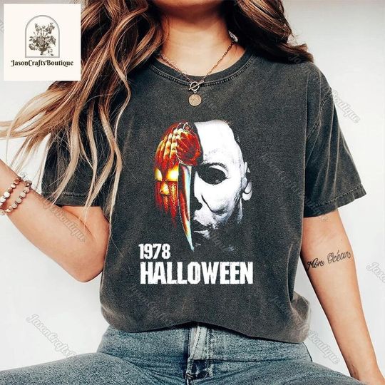 Vintage Michael Myers Halloween Comfort Colors Shirt, Horror Movie Shirt, Myers Thriller Shirt, Halloween Shirt, Michael Myers Tee