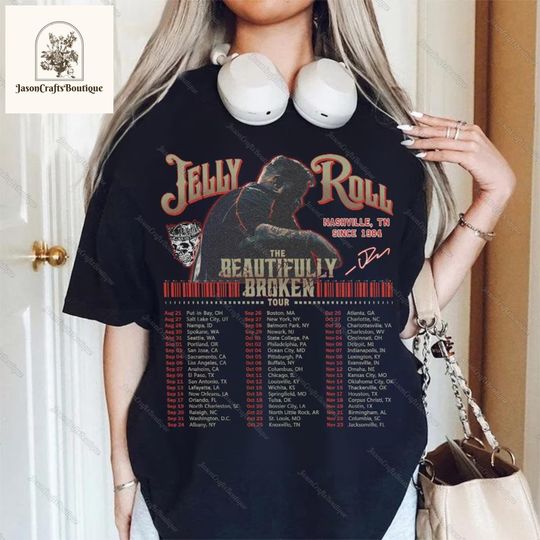 Jelly Roll Comfort Colors Shirt, The Beautiful Broken Tour 2024 Country Music Concert Shirt, Jelly Roll Tour 2024 Shirt, Jelly Roll Tee