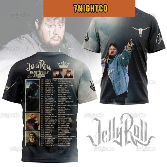 Jelly Roll 2024 Tour Shirt, The Beautifully Broken Unisex Shirt, Jelly Roll Concert Tee, Jelly Roll Merch Shirt, 2024 Tour Shirt