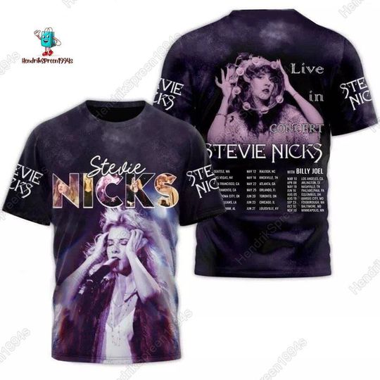 Stevie Nicks Shirt, With Billy Joel Live In Concert Tour 2024 3D Shirt, Don't Be A Lady Be A Legend Shirt, Stevie Nicks Tour 2024 Shirt