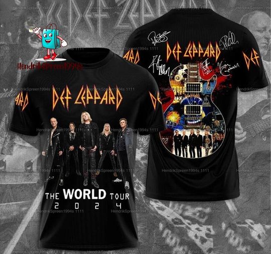 Def Leppard 3D Shirt, Def Leppard Journey Summer Stadium Tour 2024 Shirt, Rock Music Shirt, 2024 Concert Shirt, Def Journey Fan Gift