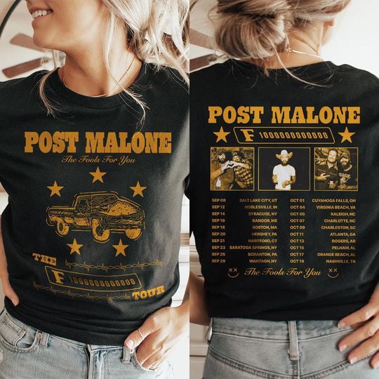 Post Malone Tour Shirt, Music 2 Sides Shirt Post Malone The F-1 Trillion Album 2024 Concert Gift For Fan