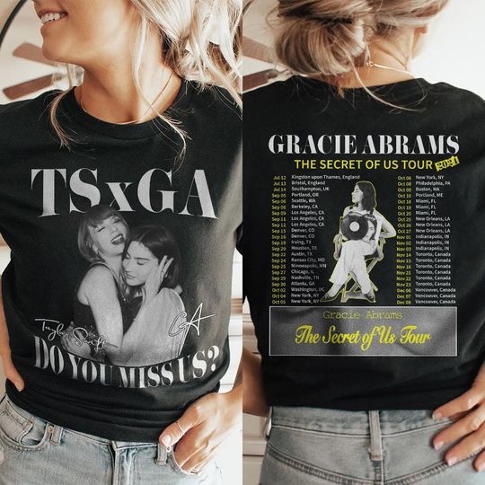 Gracie Abrams X TS The Secret Of Us Tour Shirt, Music 2 Sides Gracie Abrams Shirt Gracie Abrams The Secret Of Us Concert Gift For Fan