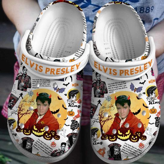Elvis King Clogs, Elvis Presley Halloween Shoes, Elvis Presley Sandals, Elvis Presley Summer Shoes, Rock And Roll Sandals,Gift For Elvis Fan