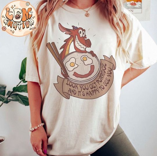 Disney Mulan Mushu Dragon Cook Breakfast Poster Comfort Colors Shirt, Disneyland Vacation Gift, Disneyland Shirt, Disney Family Trip Shirt