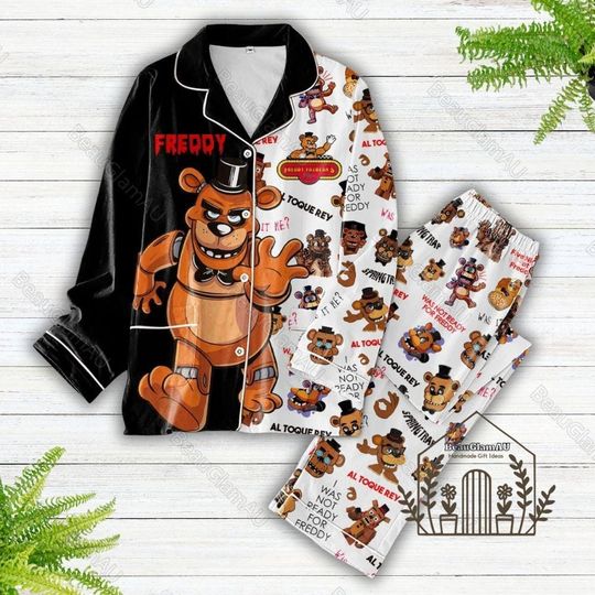 Halloween Five Nights At Freddy's Pajamas, Fnaf Holiday Pajamas, Freddy Fazbear Shirt, Movie Pajamas Set, Horror Video Game Shirt