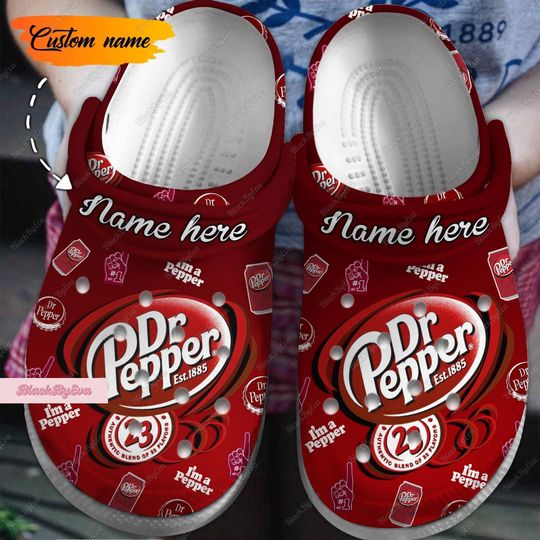 Dr Pepper Clogs, Personalized Dr Pepper Sandals, I Love Dr Pepper Gifts, Diet Dr Pepper Soda Gift