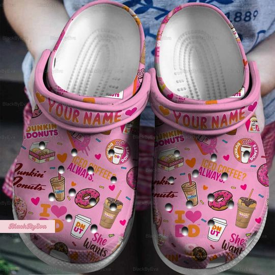 Dunkin Donuts Clogs, Dunkin Donuts Sandals, Dunkin Donuts Men Shoes, Dunkin Donuts Fan Sandals, Custom Dunkin Shoes, Dunkin Donuts Fan