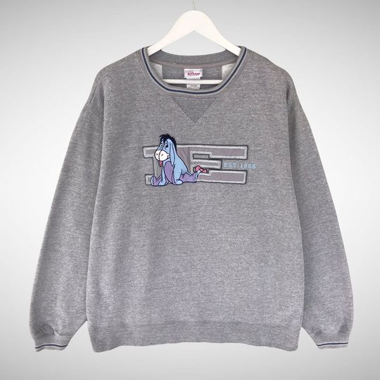 Vintage Eeyore Grey Sweatshirt Size Medium Eeyore