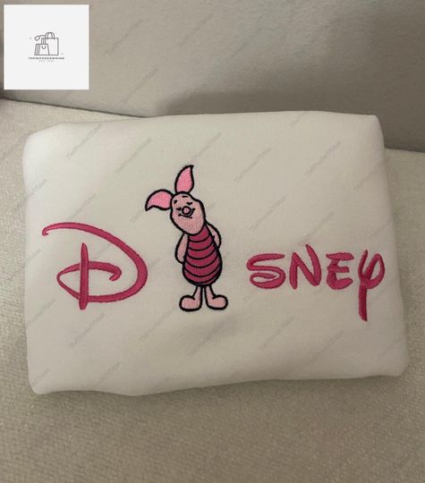 Piglet Embroidered Sweatshirt, Disney Piglet Embroidered Shirt