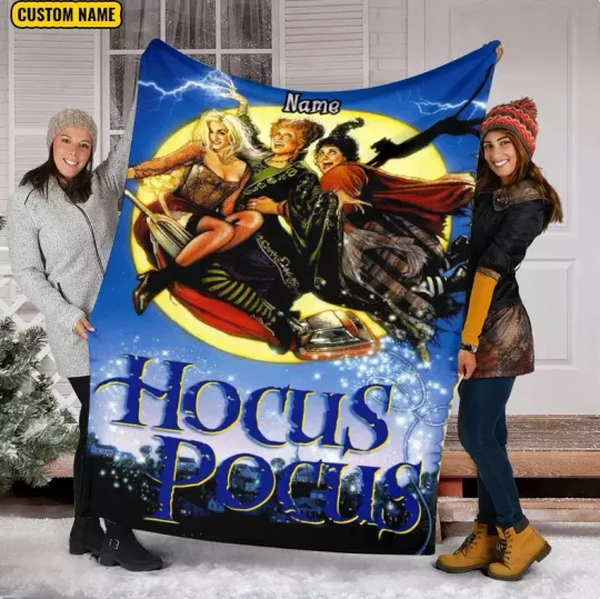 Custom Hocus Pocus Blanket Velveteen Plush Fleece Blanket