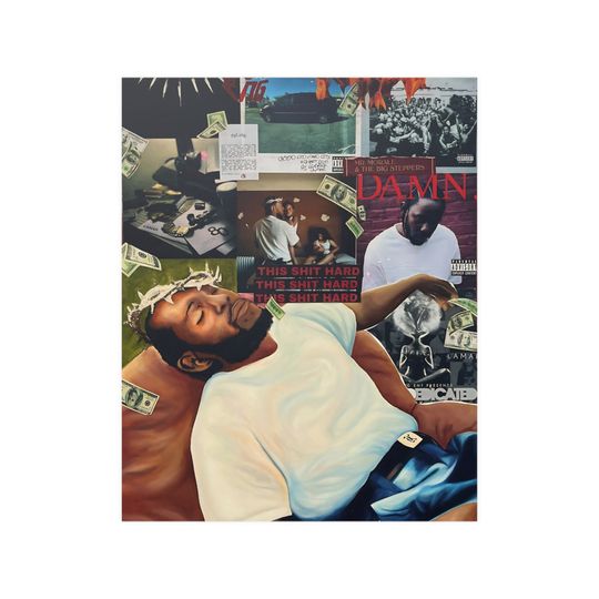 Kendrick Lamar Albums Satin Poster | Hip Hop Wall Art | Rap Icon Satin Print for Music Studio Wall Art