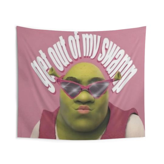 Pink Get Out Of My Swamp Tapestry Funny Meme Tapestries Wall Hanging College Dormitory Decoration